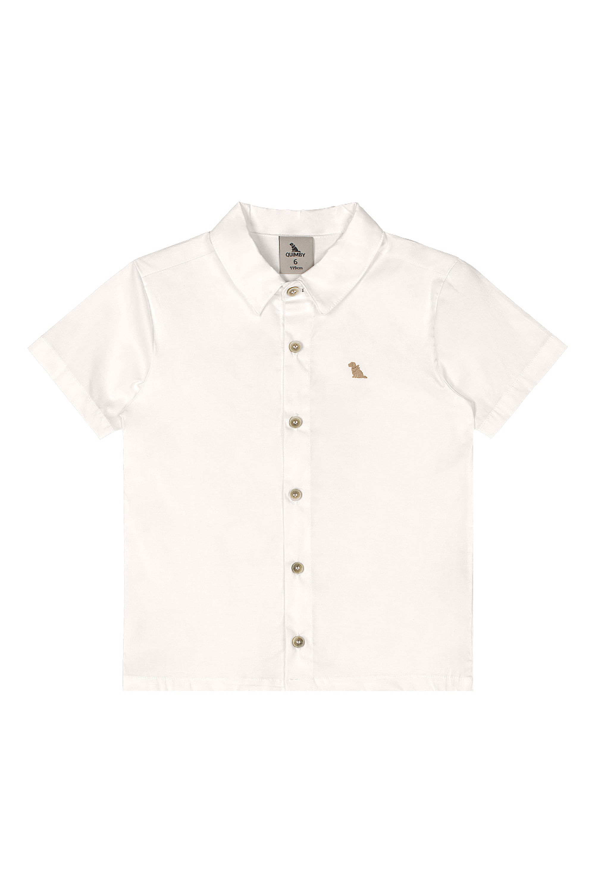 Conjunto Infantil Camisa Social em Tricoline e Bermuda (Off White) Quimby - Imagem 3